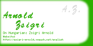 arnold zsigri business card